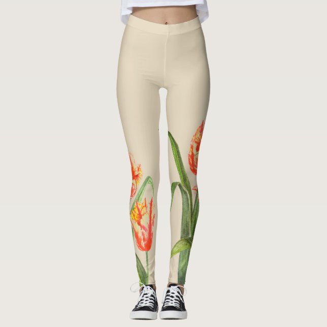 Gelber Papagei Tulip Leggings (Vorderseite)