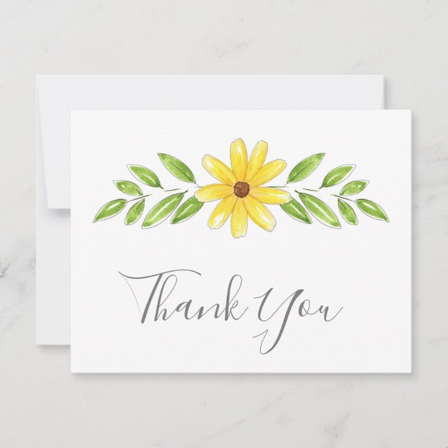 Gelber Pen mit floraler Oberfläche und Farbtupfer Dankeskarte (Vorderseite)