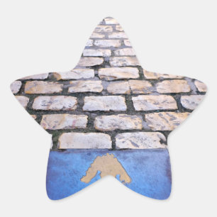 Gelber Pfeil Stern-Aufkleber