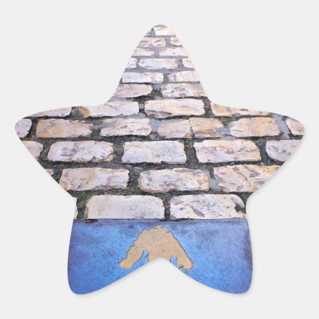 Gelber Pfeil Stern-Aufkleber (Vorderseite)
