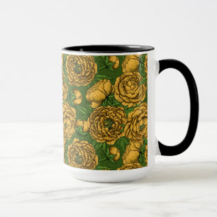 Gelber Pfingstrosenstrauß Tasse