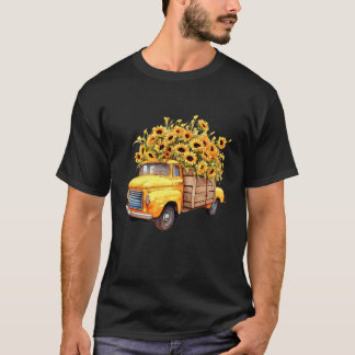 Gelber Pickup-Sonnenblume Herbst Halloween Tha T-Shirt