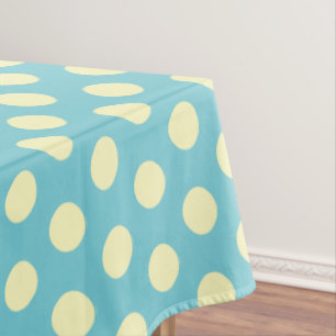 Gelber Polka Dot auf blau veränderbar) Hintergrun Tischdecke