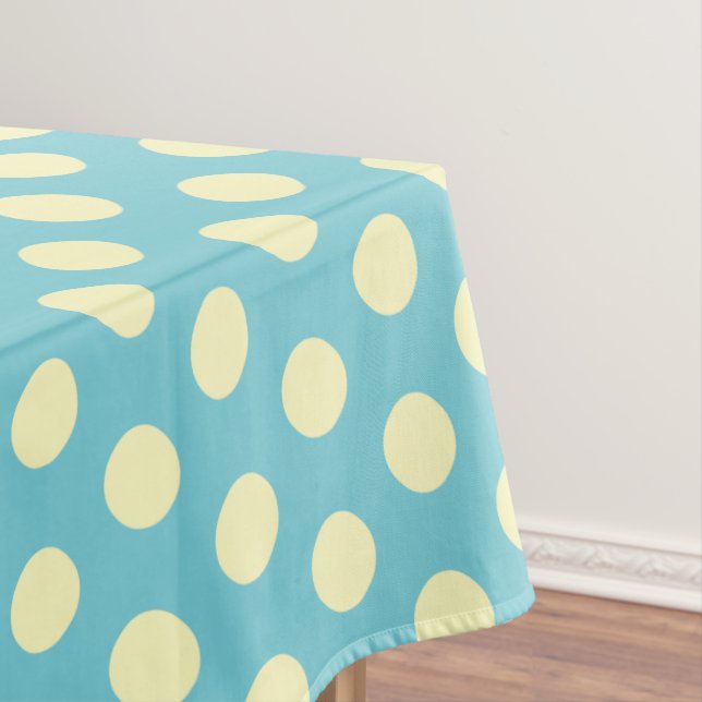 Gelber Polka Dot auf blau veränderbar) Hintergrund Tischdecke (Beispiel)