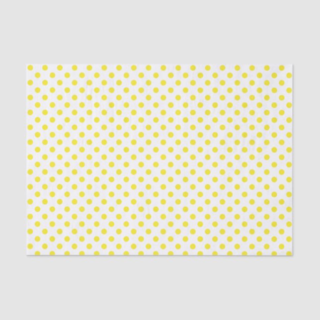 Gelber Polka Dot auf Weißzungenpapier Seidenpapier (Vorderseite)
