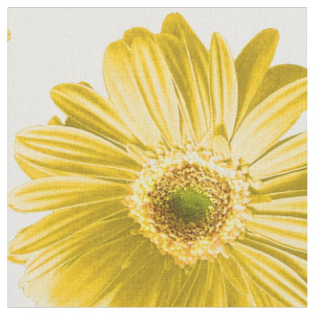 Gelber Pop Daisy Pattern Stoff (Nahaufnahme)