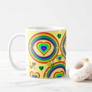 Gelber Regenbogen Hummel Becher Kaffeetasse