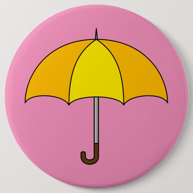 Gelber Regenschirm Button (Vorderseite)