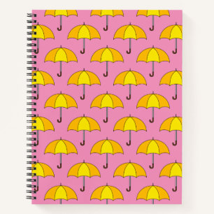 Gelber Regenschirm Notizbuch