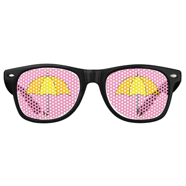 Gelber Regenschirm Partybrille (Vorderseite)