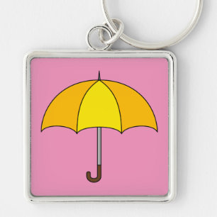Gelber Regenschirm Schlüsselanhänger