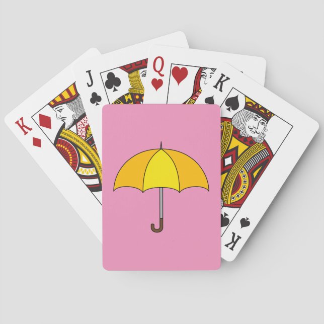 Gelber Regenschirm Spielkarten (Rückseite)