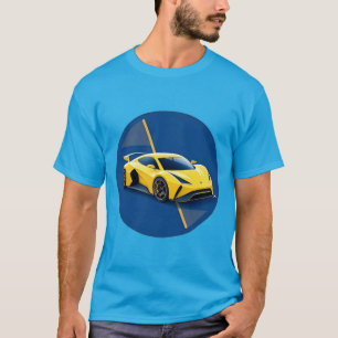 🔥 Gelber Renner Blau Kontrast Geschwindigkeitsdes T-Shirt