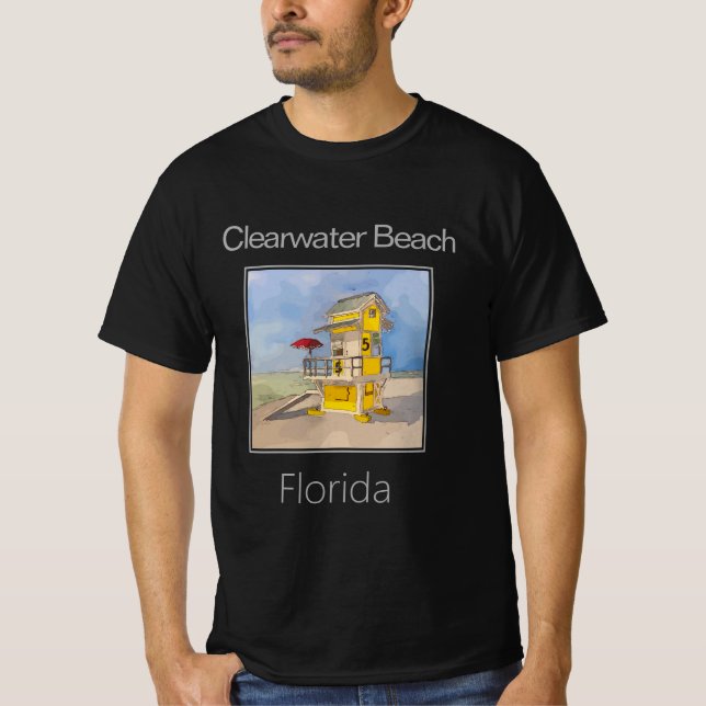 Gelber Rettungsturm, Clearwater Beach, Florida T-Shirt (Vorderseite)