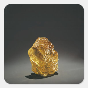 Gelber Rohdiamant Quadratischer Aufkleber