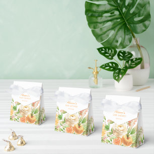 Gelber Rosen-Blumen-Grünzeug-Mädchen-Baby-Party Geschenkschachtel