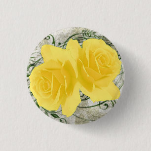 Gelber Rosen Knopf Button