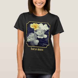 Gelber Rosencluster Teilfarbe Personalisiert T-Shirt