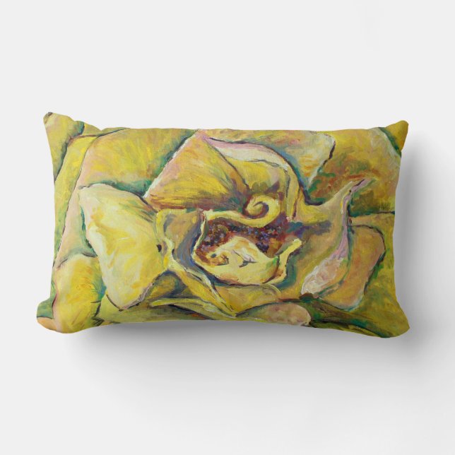 Gelber Rosenwirbel Kissen (Vorderseite)