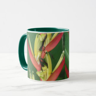 Gelber roter Heliconica Paradiesvogel Tasse