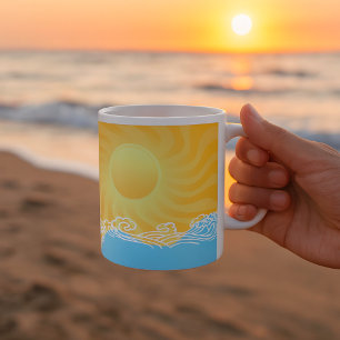 Gelber Sand und Ozean Kaffeetasse