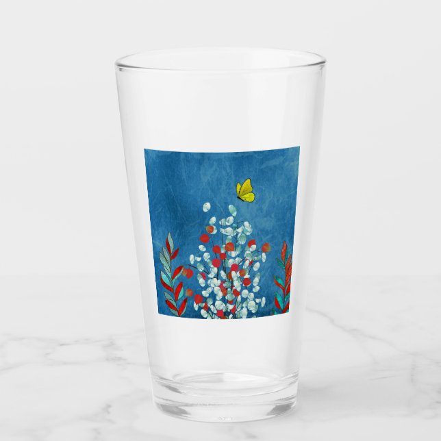 Gelber Schmetterling Glas (Vorderseite)