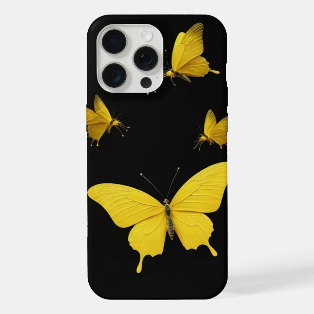 Gelber Schmetterling Handy Case für iPhone15 pro m iPhone Hülle (Rückseite)