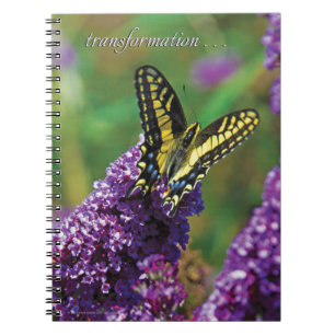 Gelber Schmetterling I - gewundenes Notizbuch Notizblock