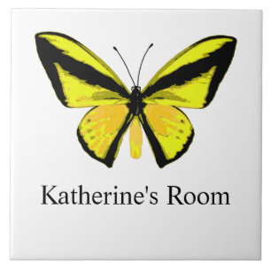 Gelber Schmetterling Kinderzimmer Fliese