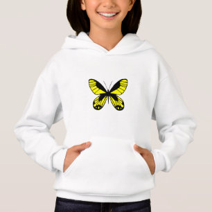 Gelber Schmetterling Minimalistischer Ästhetik Wei Hoodie