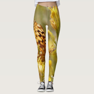 Gelber Schmetterling, Personalisierter Name, Freiz Leggings