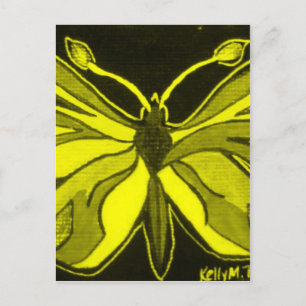 Gelber Schmetterlingsdame Käfer Postkarte