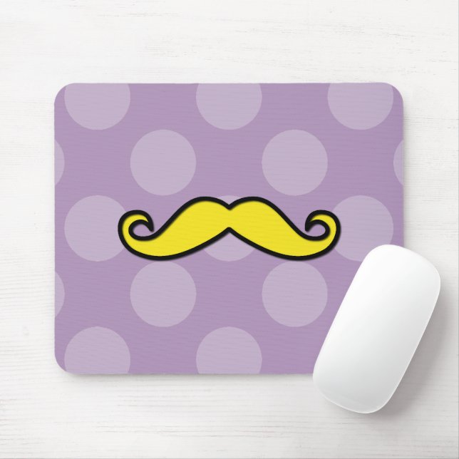 Gelber Schnurrbart, Kurbel Mustache, Stache, Polka Mousepad (Mit Mouse)