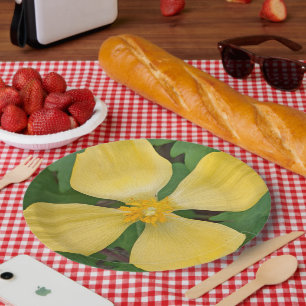 Gelber Schöllkraut Mohn Floral Pappteller