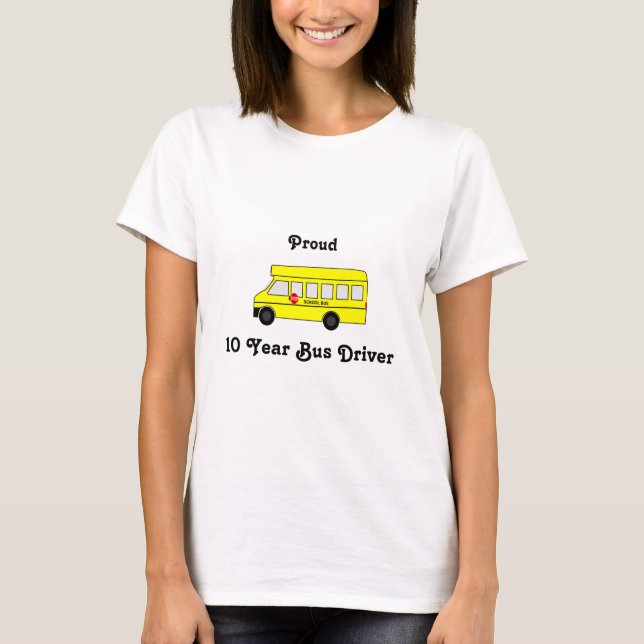 Gelber Schulbus mit Stoppschild T-Shirt (Vorderseite)