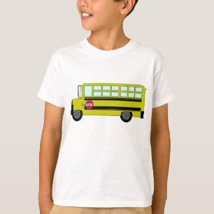 Gelber Schulbus mit Stoppschild T-Shirt