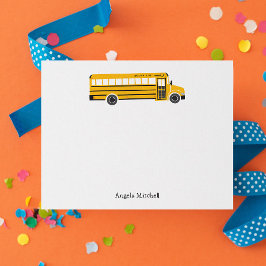 Gelber Schulbus Personalisiertes Schreibwarenset Einladung