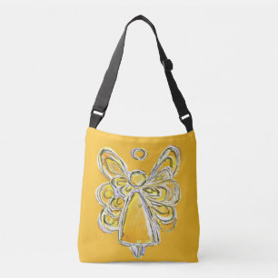 Gelber Schutzengel Handtasche Kunst Umhängetasche