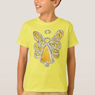 Gelber Schutzengel Individuelles Kunst-Festtags-Sh T-Shirt