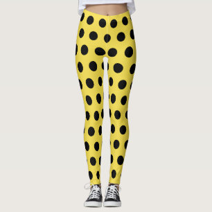 Gelber Schwarz Marienkäfer Kostüm Punkte Retro Leggings