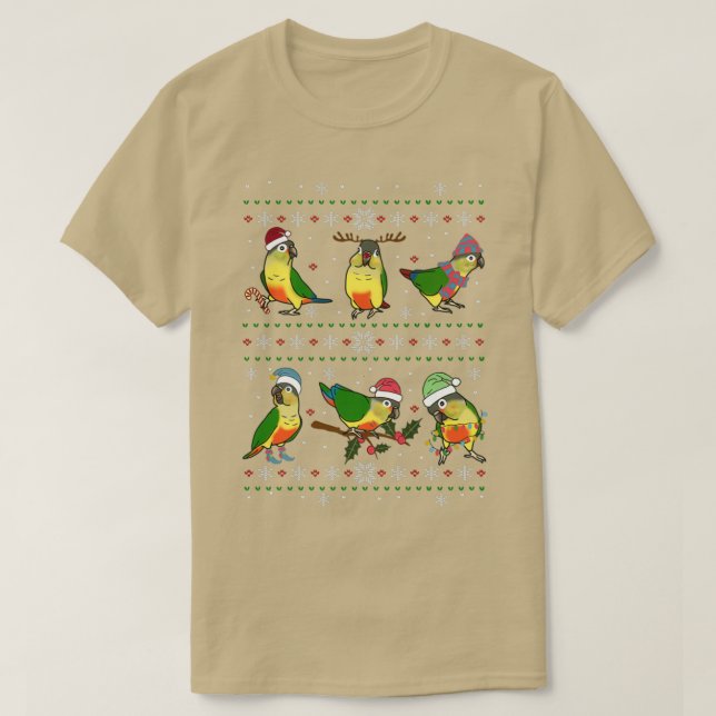 Gelber Seitenwahn Ugly Weihnachten T-Shirt (Design vorne)