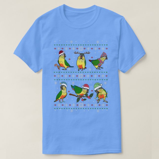 Gelber Seitenwahn Ugly Weihnachten T-Shirt (Design vorne)