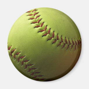 Gelber Softball Mini Magnet