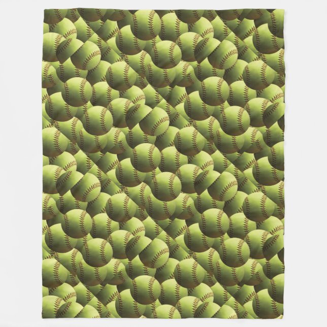 Gelber Softball-multi Diamant Fleecedecke (Vorderseite)