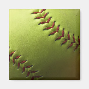 Gelber Softball schlicht Magnet