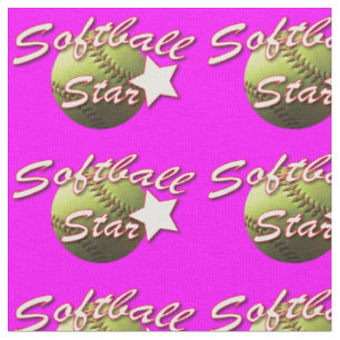 Gelber Softball-Stern auf Rosa Stoff