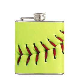 Gelber Softballball Flachmann