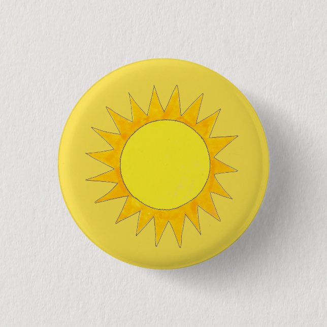 Gelber Sommer Sonnenstrahlen Sonnentag Sonne Button (Vorderseite)