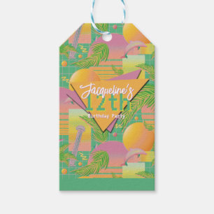Gelber Sommer Vaporwave Sonnenuntergang Geburtstag Geschenkanhänger