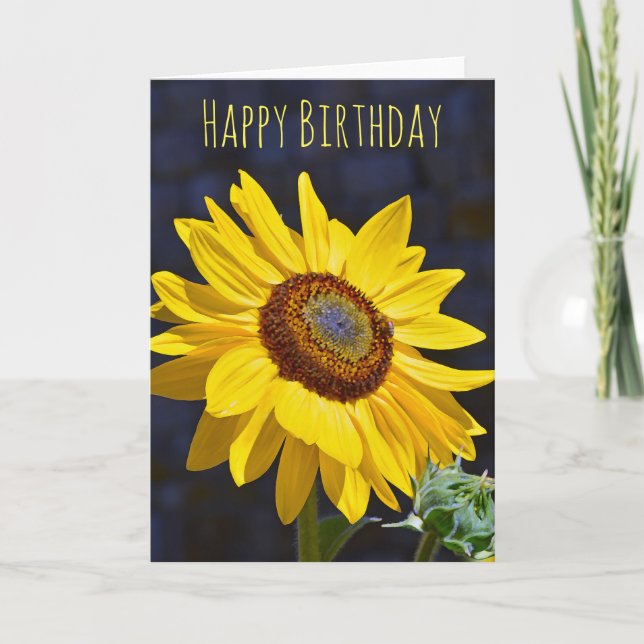 Gelber Sonnenblumegeburtstag Karte (Vorderseite)